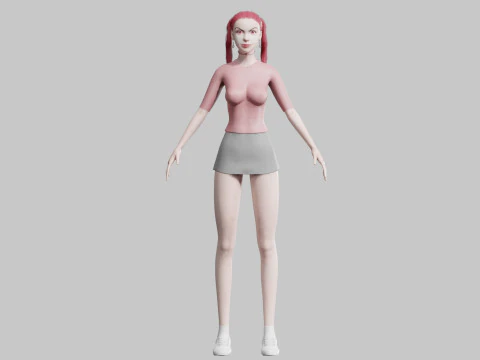 Basic Beautiful woman V25502 3D Model