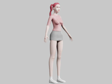Basic Beautiful woman V25502 3D Model