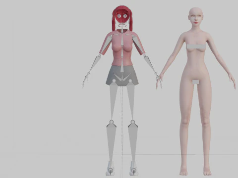 Basic Beautiful woman V25502 3D Model