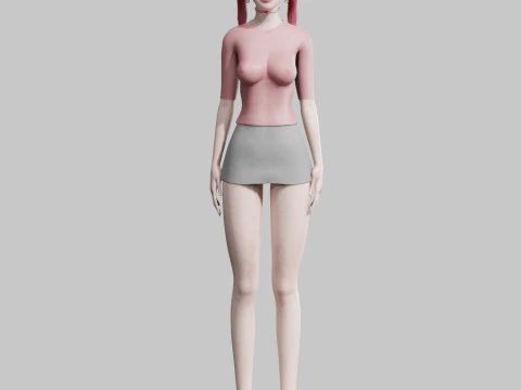 Basic Beautiful woman V25502 3D Model