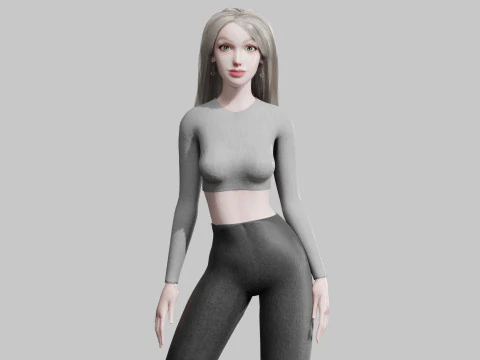 Basico classico donna V35796 Modello 3D