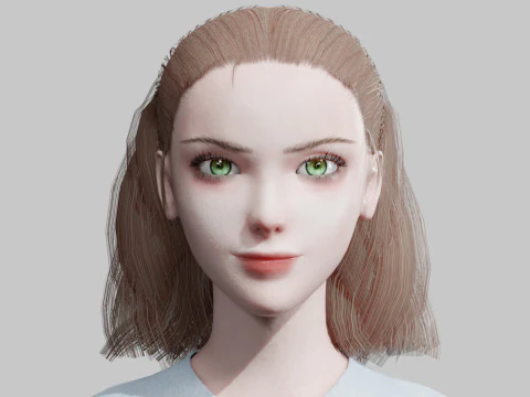 Basic cute Woman V21083 3D Model
