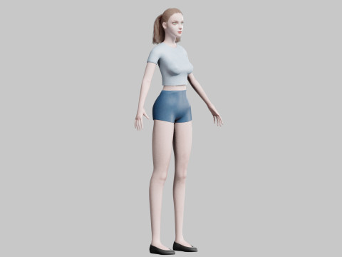 Basic cute Woman V21083 Modello 3D