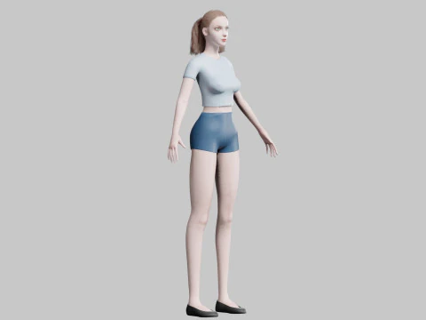 Basic cute Woman V21083 3D Model