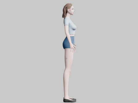 Basic cute Woman V21083 3D Model