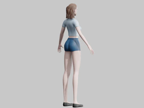 Basic cute Woman V21083 3D Model