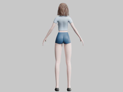 Basic cute Woman V21083 3D Model