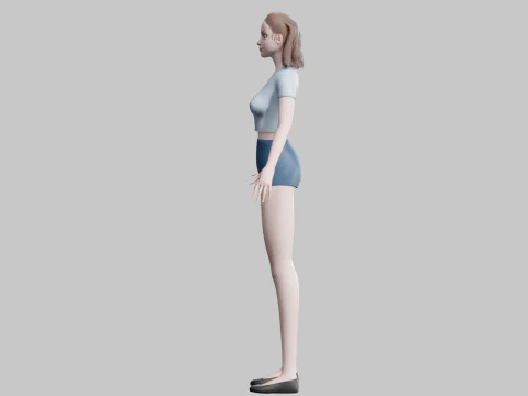 Basic cute Woman V21083 3D Model