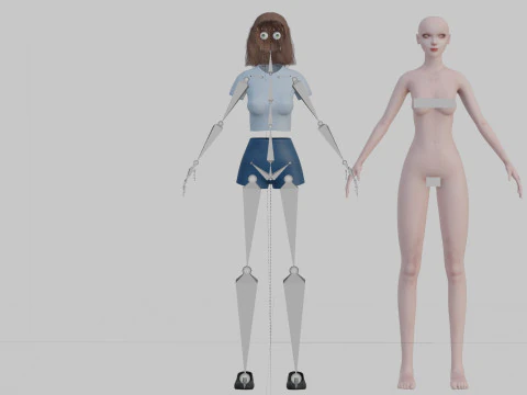 Basic cute Woman V21083 3D Model