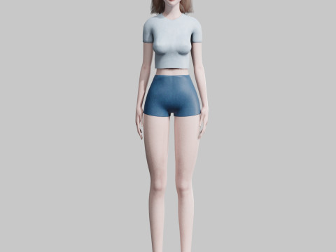 Basic cute Woman V21083 Modello 3D