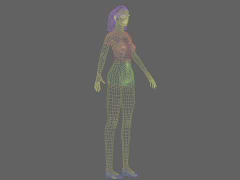 Basic cute Woman V21083 3D Model