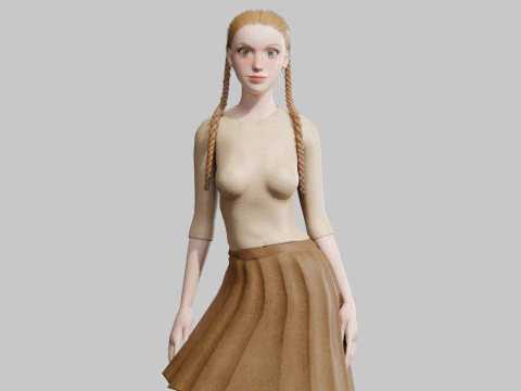 Базовая сладкая женщина V32124 3D Модель