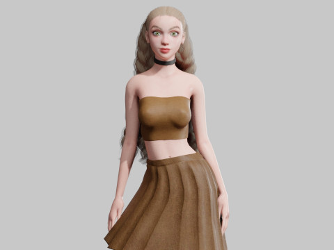 Beautiful Basic Woman V30032 3D 모델