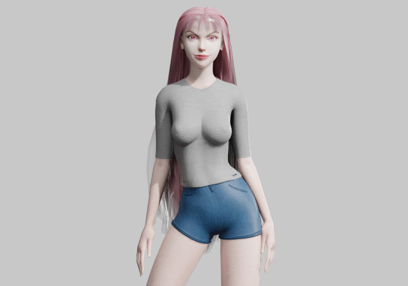Beautiful cute Woman V35591 3D 模型 .c4d .max .obj .3ds .fbx .stl .blend