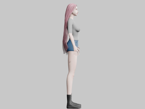 Beautiful cute Woman V35591 3D 模型