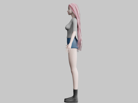 Beautiful cute Woman V35591 3D 模型