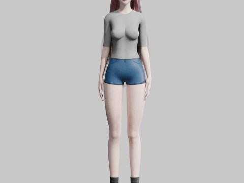 Beautiful cute Woman V35591 3D 模型
