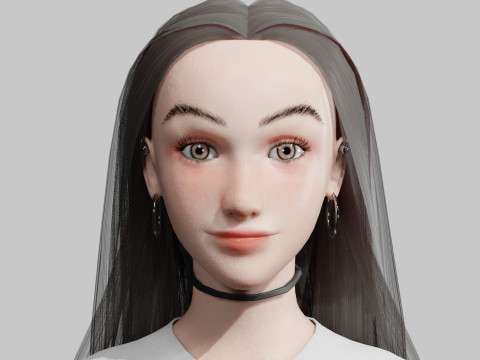 Cartoon cute Woman V31212 Modelo 3D