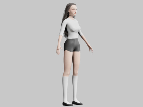 Cartoon cute Woman V31212 Modelo 3D