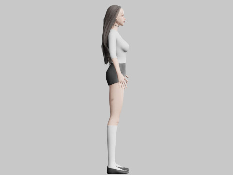 Cartoon cute Woman V31212 Modelo 3D
