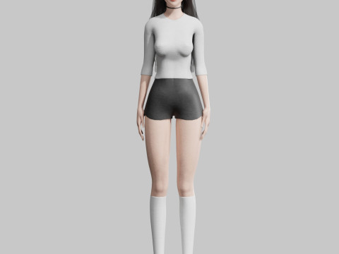 Cartoon cute Woman V31212 Modelo 3D