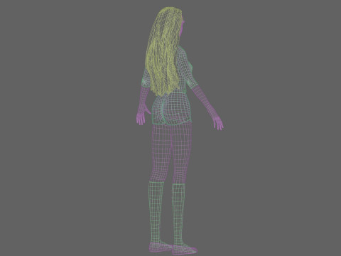 Cartoon cute Woman V31212 Modelo 3D