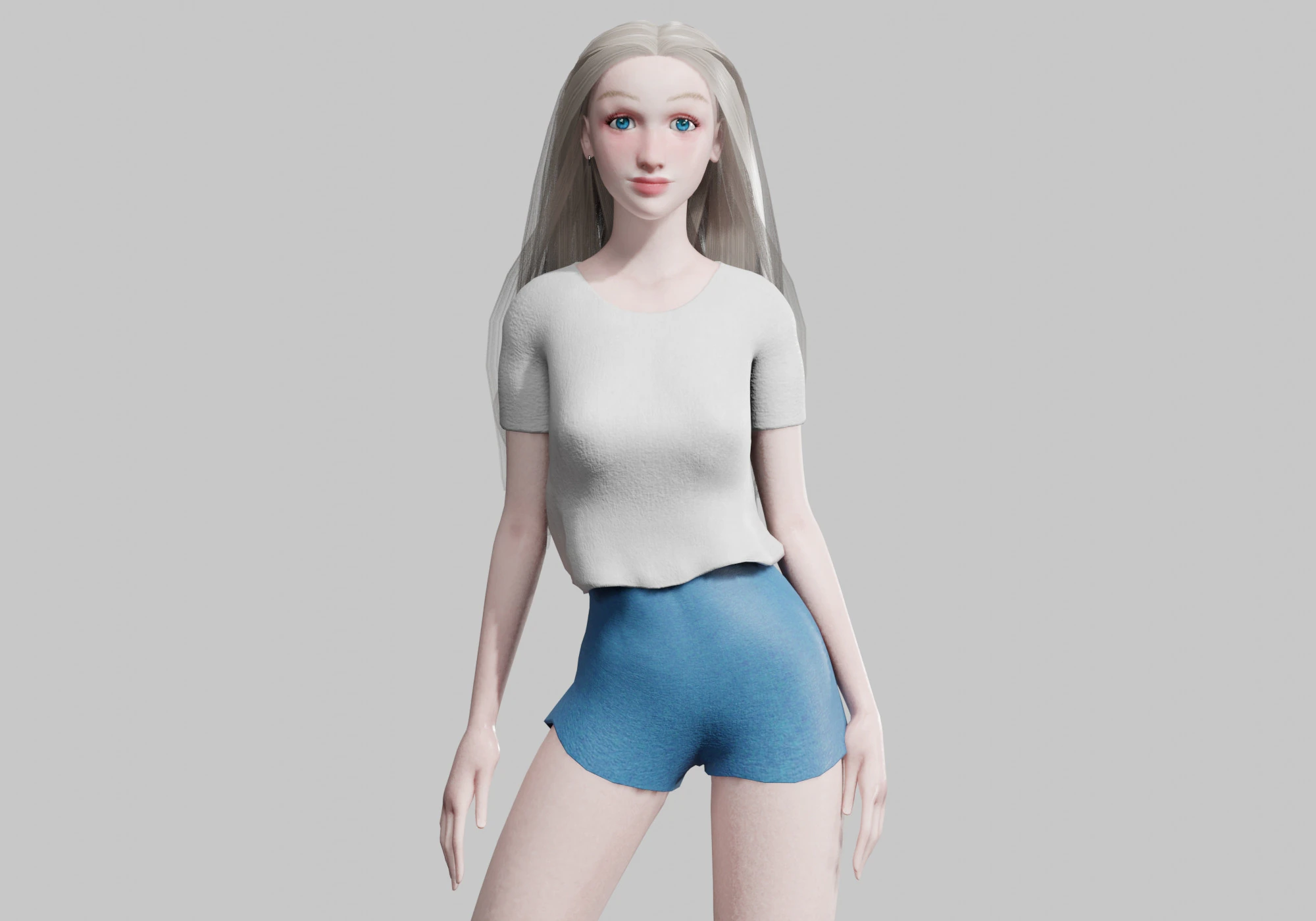Cartoon Pretty Woman V34958 3D Model .c4d .max .obj .3ds .fbx .stl .blend 