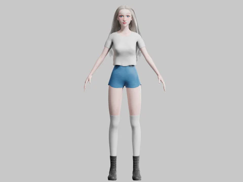 Cartoon Pretty Woman V34958 3D Model
