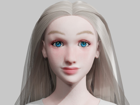 Cartoon Pretty Woman V34958 3Dモデル