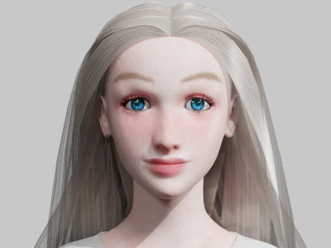 Cartoon Pretty Woman V34958 3D Model