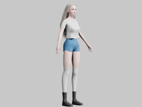 Cartoon Pretty Woman V34958 3D Model