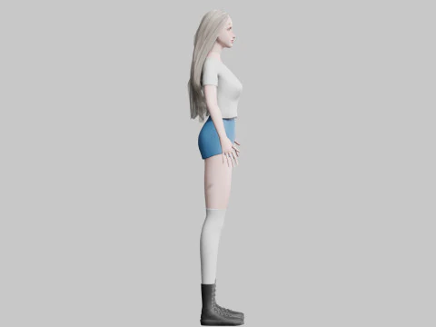 Cartoon Pretty Woman V34958 3D Model
