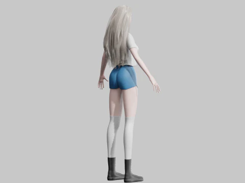 Cartoon Pretty Woman V34958 3D Model
