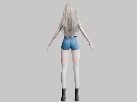Cartoon Pretty Woman V34958 3D Model