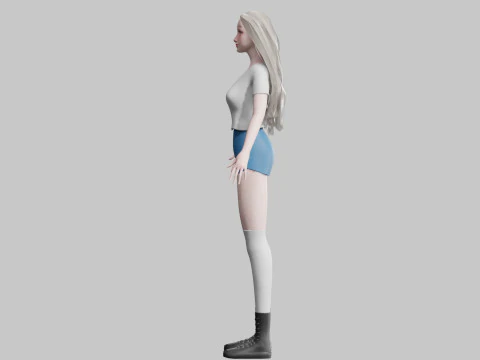 Cartoon Pretty Woman V34958 3D Model