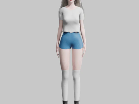 Cartoon Pretty Woman V34958 3D Model