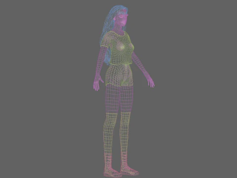 Cartoon Pretty Woman V34958 3D Model