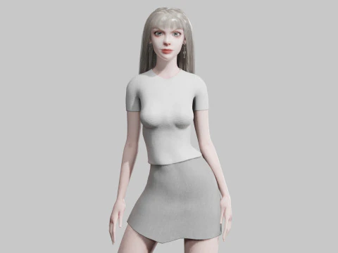 Klassische Basic-Damenmode V34758 3D Modell