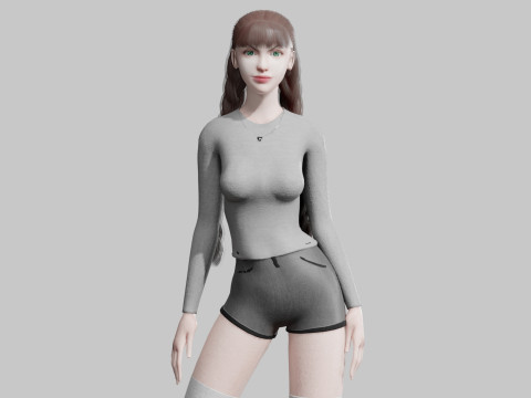 Classic cute Woman V31855 3D मॉडल