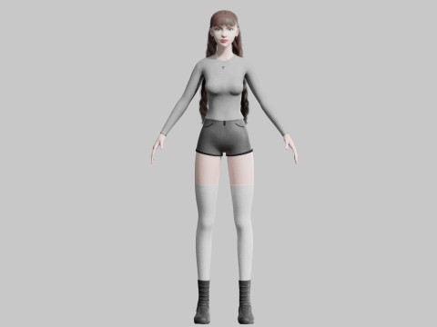 Classic cute Woman V31855 Modelo 3D