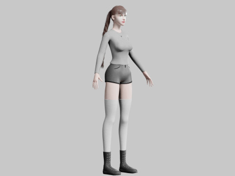 Classic cute Woman V31855 Modelo 3D