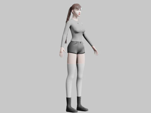 Classic cute Woman V31855 3D Model