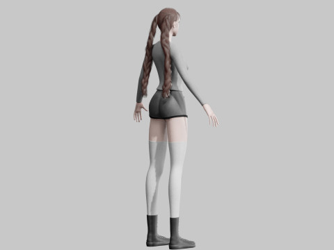 Classic cute Woman V31855 Modelo 3D