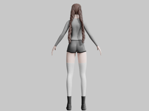 Classic cute Woman V31855 Modelo 3D