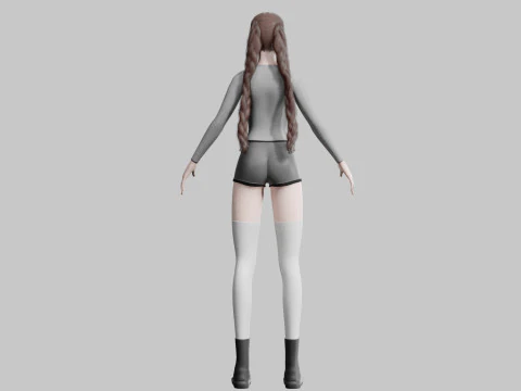 Classic cute Woman V31855 3D Model