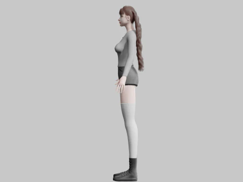 Classic cute Woman V31855 3D Model