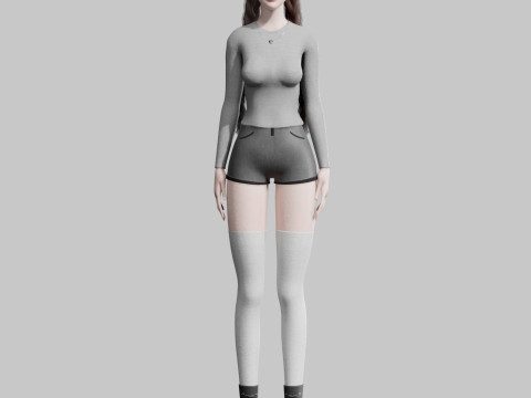 Classic cute Woman V31855 Modelo 3D