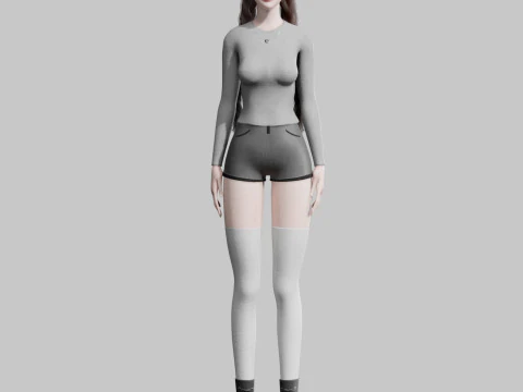 Classic cute Woman V31855 3D Model