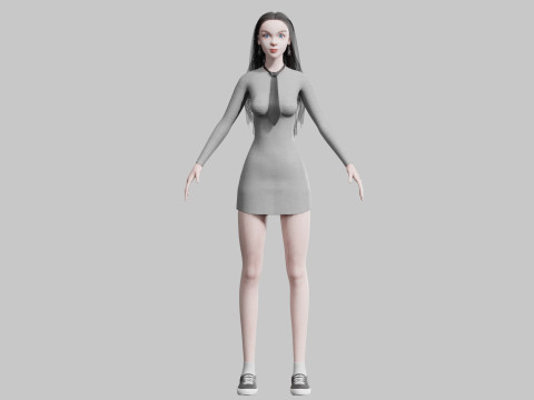Cool Basic Woman V36078 3D Model