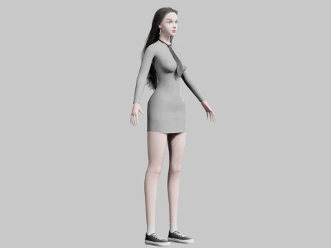 Cool Basic Woman V36078 3D Model